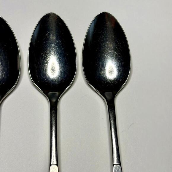 Oneida Community CELEBRITY Stainless 4 Iced Tea Spoons MCM w/ White Stars - Picture 4 of 11